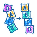 sorting algorithm icon doodle illustration