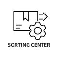 Sorting center linear icon