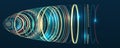 Sorting data. Vector Waves technology background. Abstract stream information with lines array and binary code. Filtering machine Royalty Free Stock Photo