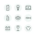 Sorting garbage icon set Royalty Free Stock Photo