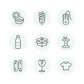 Sorting garbage icon set