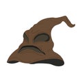 Sorting hat for wizards. Vector set in cartoon style
