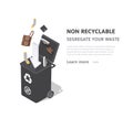 Sorting NON recyclable waste Royalty Free Stock Photo