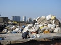 Sorting out plastic wastes in Dharavi slum,Mumbai,India. Royalty Free Stock Photo