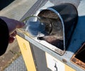 sorting, recycling and depositing glass in a container for a better environment and waste treatment