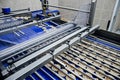 Sorting of round dietary loaves on the conveyor automated machine.