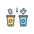 Color illustration icon for Sorts, kind and recycle Royalty Free Stock Photo