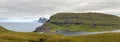 Sorvagsvatn lake cliffs panorama on Faroe Islands