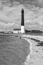 Sorve lighthouse against blue sky, Saaremaa island