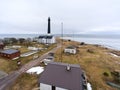 Sorve Lighthouse in Baltic sea at spring season. Peninsula in Torgu Parish, island of Saaremaa, Estonia, Europe