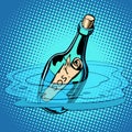 SOS bottle with note, sea Royalty Free Stock Photo