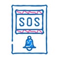 sos button icon doodle illustration Royalty Free Stock Photo