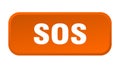 sos button. sos square 3d push button. Royalty Free Stock Photo