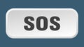 sos button. sos square 3d push button. Royalty Free Stock Photo