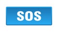 sos button. sos square isolated push button. Royalty Free Stock Photo