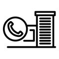 Sos call phone icon outline vector. Emergency contact Royalty Free Stock Photo