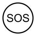 SOS distress signal icon vector for graphic design, logo, website, social media, mobile app, UI illustration Royalty Free Stock Photo