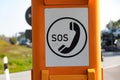 SOS emergency telephone box Royalty Free Stock Photo