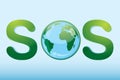 Sos with globe Royalty Free Stock Photo