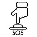 Sos help button icon outline vector. Engine safety siren Royalty Free Stock Photo