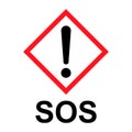 SOS help icon, safety support alert flat design, save vector illustration Royalty Free Stock Photo