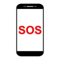 SOS help icon, safety support alert flat design, save vector illustration Royalty Free Stock Photo