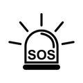 SOS help icon, safety support alert flat design, save vector illustration Royalty Free Stock Photo