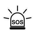 SOS help icon, safety support alert flat design, save vector illustration Royalty Free Stock Photo