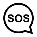 SOS help icon, safety support alert flat design, save vector illustration Royalty Free Stock Photo