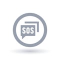 SOS help message icon. Rescue symbol.