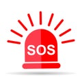 SOS help shadow icon, safety support alert design, save vector illustration