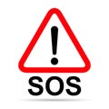 SOS help shadow icon, safety support alert design, save vector illustration