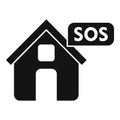 Sos house help icon simple vector. Call center