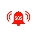 Sos icon emergency alarm button. SOS sign symbol lifebuoy rescue isolated marker Royalty Free Stock Photo