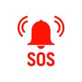 Sos icon emergency alarm button. SOS sign symbol lifebuoy rescue isolated marker Royalty Free Stock Photo