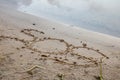 SOS letters in the sand on the beach Royalty Free Stock Photo