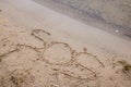 SOS letters in the sand on the beach Royalty Free Stock Photo