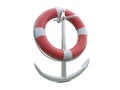 SOS life belt and anchor Royalty Free Stock Photo