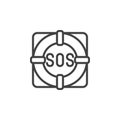 SOS Lifebuoy line icon