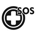 Sos medical help icon simple vector. Protection danger