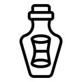 Sos message bottle icon outline vector. Post note