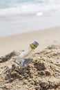 SOS message in glass bottle Royalty Free Stock Photo