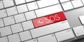 SOS - computer keyboard Royalty Free Stock Photo