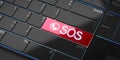 SOS - modern computer keyboard Royalty Free Stock Photo