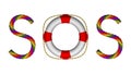 SOS Morse Code Sign for Seeking Rescue or Help Royalty Free Stock Photo