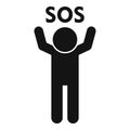 Sos people help icon simple vector. Engine safety