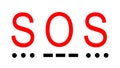 SOS request for help Morse code alphabet font vector illustration isolated on white