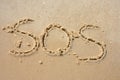 SOS in the sand Royalty Free Stock Photo