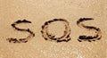 Sos in sand Royalty Free Stock Photo