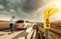 SOS service point on highway Royalty Free Stock Photo